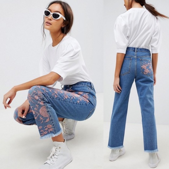 asos embroidered jeans